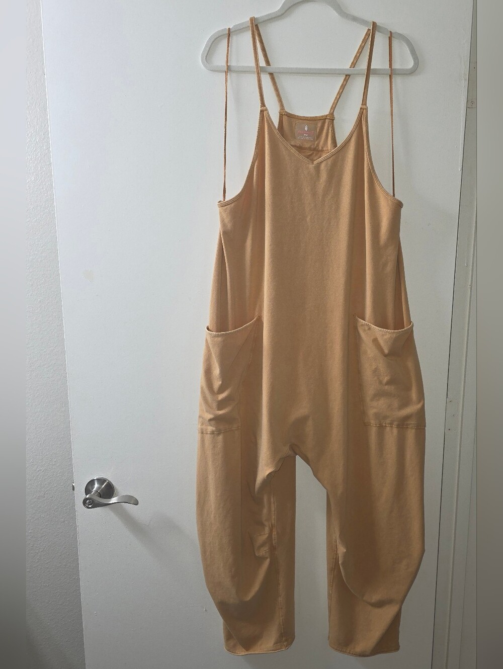FP Movement / Free People Orange Tan Harem Pant Overalls Size M